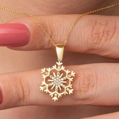 Silver Gold Snowflake Women's Necklace