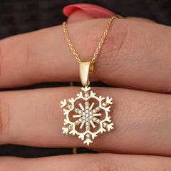 Silver Gold Snowflake Women's Necklace