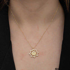 Silver Gold Snowflake Women's Necklace