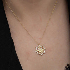 Silver Gold Snowflake Women's Necklace