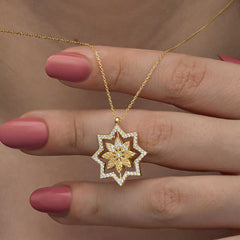 Silver Gold Snowflake Women's Necklace