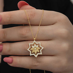 Silver Gold Snowflake Women's Necklace