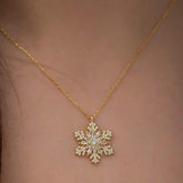 Silver Gold Snowflake Necklace