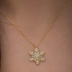 Silver Gold Snowflake Necklace