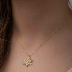 Silver Gold Snowflake Necklace