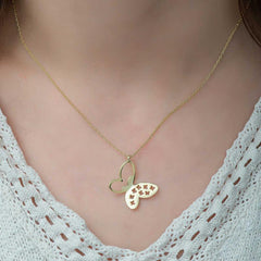 Silver Gold Butterfly Women's Necklace