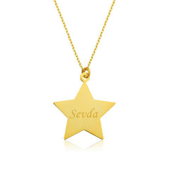Silver Gold Personalized Name Star Necklace