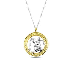 Silver Gold Aquarius Zodiac Necklace
