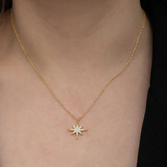 Collier étoile polaire argent et or pour femme