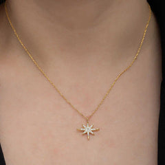 Collier étoile polaire argent et or pour femme