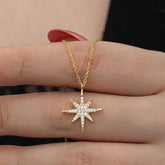 Collier étoile polaire argent et or pour femme
