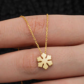 Collier minimaliste flocon de neige en argent et or pour femme