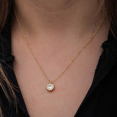 Collier Anturaj rond minimaliste en argent et or pour femme