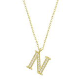 Silver Gold Letter N Women's Necklace