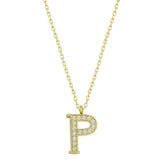 Silver Gold Letter P Women's Necklace