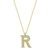 Silver Gold Letter R Women's Necklace