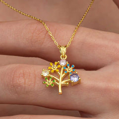 Silver Gold Color Tree of Life Women's Necklace
