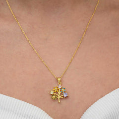 Silver Gold Color Tree of Life Women's Necklace