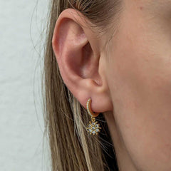 Silver Gold Dangling Sun Women's Earrings