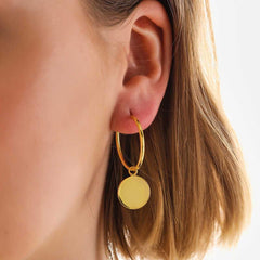 Silver Gold Dangle Hoop Women's Earrings