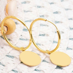 Silver Gold Dangle Hoop Women's Earrings