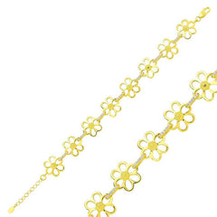 Silver Gold Yellow Daisy Women's Bracelet
