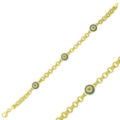 Silver Gold Society Eye Chain Bracelet