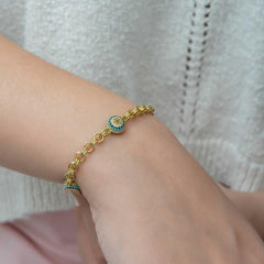 Silver Gold Society Eye Chain Bracelet