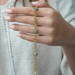 Silver Gold Society Eye Chain Bracelet