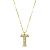 Silver Gold Letter T Women's Necklace