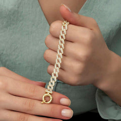 Silver Gold Stone Gurmet Women's Bracelet