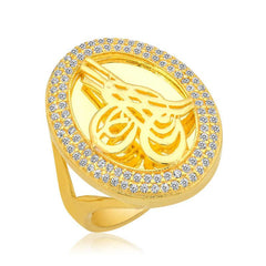 Silver Gold Tughra Women's Ring