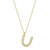 Silver Gold Letter U Women's Necklace