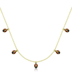 Silver Gold Ladybug Lucky Women's Necklace