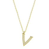 Silver Gold Letter V Women's Necklace