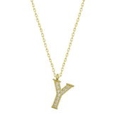 Silver Gold Letter Y Women's Necklace