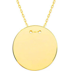 Silver Gold Round Plate Necklace