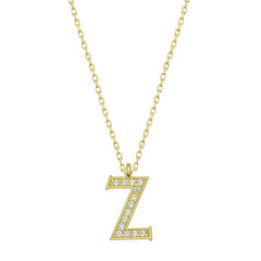 Collier pour femme avec lettre Z en argent et or