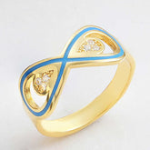 Silver Gold Zircon Stone Infinity Women's Ring