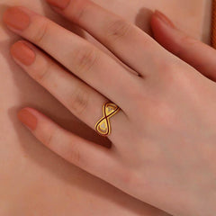 Silver Gold Zircon Stone Infinity Women's Ring