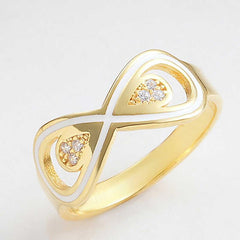 Bague femme infini en argent et or avec pierre zircon