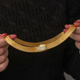 Silver Gold Zircon Stone Trabzon Wicker Women's Necklace