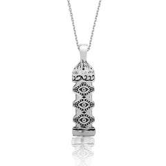 Silver Eye Cevsen Prayer Necklace