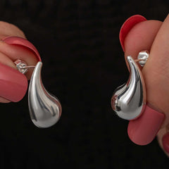 Silver Teardrop Stud Women's Earrings