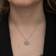Silver Sun Necklace for Women