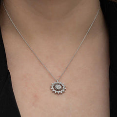 Silver Sun Necklace for Women