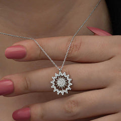 Silver Sun Necklace for Women