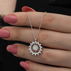 Silver Sun Necklace for Women