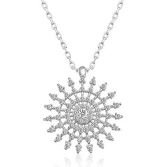 Silver Sun Necklace for Women