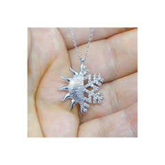 Silver Sun Snowflake Women's Necklace